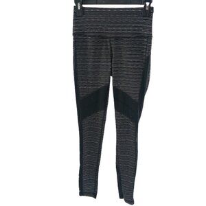 90 Degree Reflex Black Leggings Athleisure Wave Striped Mesh Womens Size XS